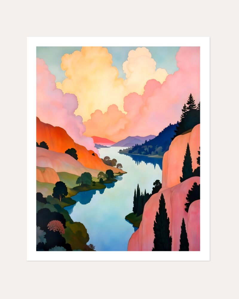 Shop abstract mountain collage nature landscape small batch graphic Art Print, Canvas Print, Commercial digital license & Instant download printable- exclusively available at 83oranges.com by artist Uma Gokhale India