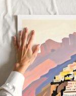 Shop Amalfi Coast Travel Landscape Europe small batch graphic Art Print, Canvas Print, Commercial digital license & Instant download printable- exclusively available at 83oranges.com by artist Uma Gokhale India