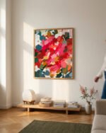 Shop Abstract Playful Warm Endearing Painting Art Print, Canvas Print, Commercial digital license & Instant download printable - exclusively certified & available to order online at 83oranges.com by artist Uma Gokhale India