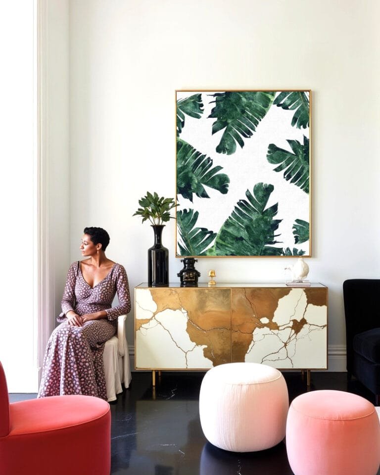 Shop Banana Leaves Watercolor Tropical Jungle Minimal Painting small batch graphic Art Print, Canvas Print & Fabric Print - exclusively available at 83oranges.com by artist Uma Gokhale India [review]