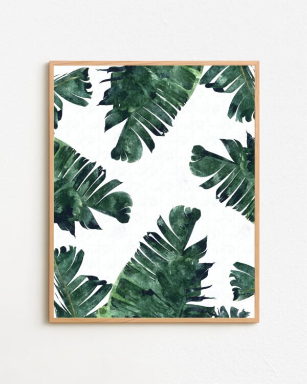Shop Banana Leaves Watercolor Tropical Jungle Minimal Painting small batch graphic Art Print, Canvas Print & Fabric Print - exclusively available at 83oranges.com by artist Uma Gokhale India