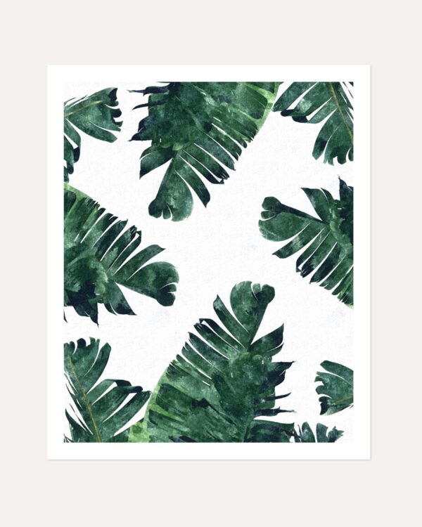 Shop Banana Leaves Watercolor Tropical Jungle Minimal Painting small batch graphic Art Print, Canvas Print, Commercial digital license, Instant download printable - exclusively available at 83oranges.com by artist Uma Gokhale India