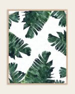 Shop Banana Leaves Watercolor Tropical Jungle Minimal Painting small batch graphic Art Print, Canvas Print, Commercial digital license, Instant download printable - exclusively available at 83oranges.com by artist Uma Gokhale India