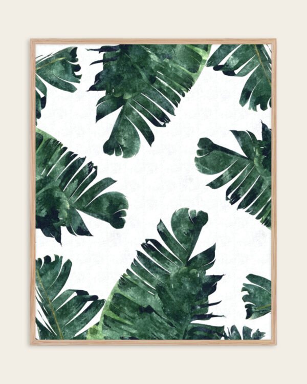 Shop Banana Leaves Watercolor Tropical Jungle Minimal Painting small batch graphic Art Print, Canvas Print, Commercial digital license, Instant download printable - exclusively available at 83oranges.com by artist Uma Gokhale India