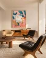 Shop modern bohemian newspaper summer painting Art Print, Canvas Print & Fabric Print - exclusively available at 83oranges.com by artist Uma Gokhale India