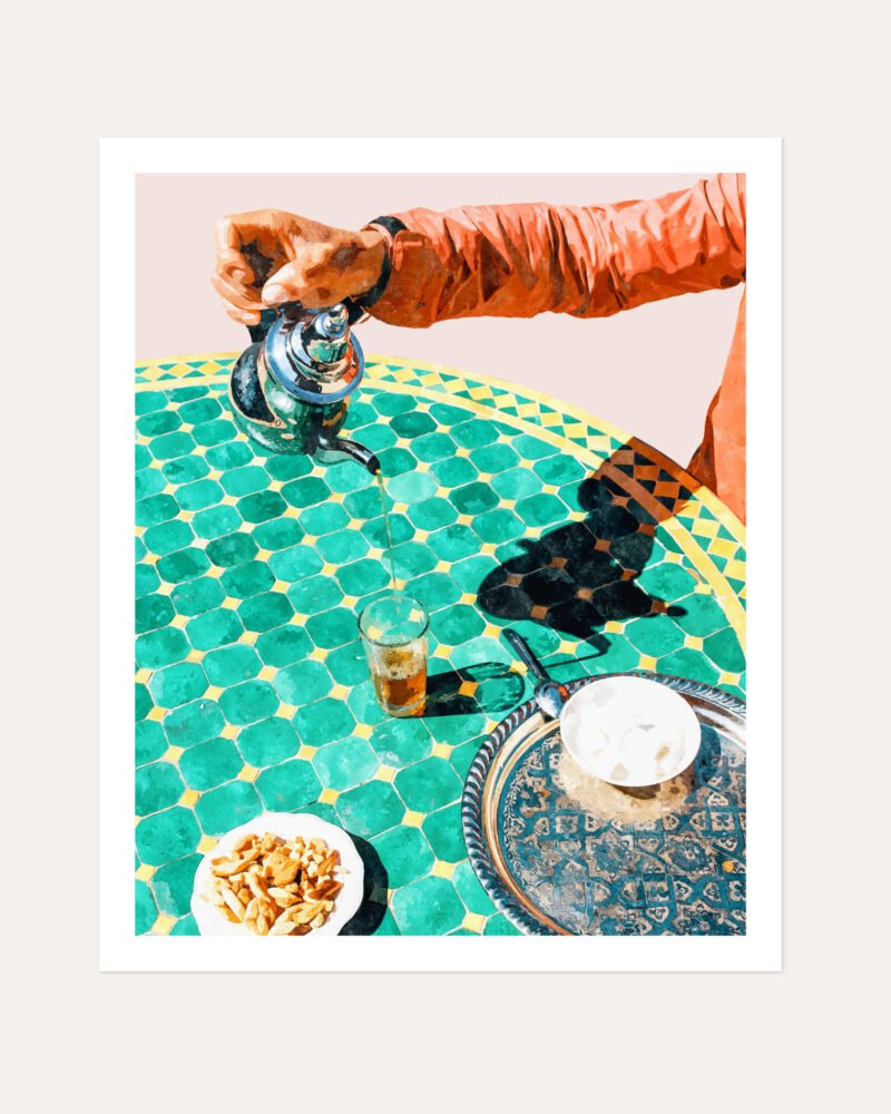 Shop masala chai tea India Turkish cultural Painting Art Print, Canvas Print, Commercial digital license & Instant download printable - available at 83oranges.com by artist Uma Gokhale India