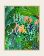 Shop Dense Forest Lush Botanical Nature Jungle Painting Oak Framed Art Print, Canvas Print, Commercial digital license & Instant download printable - available at 83oranges.com by artist Uma Gokhale India