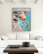 Shop Flamingos on the beach surrealism photography Art Print, Canvas Print, Commercial digital license & Instant download printable - exclusively available at 83oranges.com by artist Uma Gokhale India