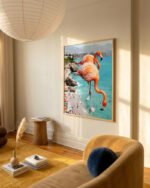 Shop Flamingos on the beach surrealism photography Art Print, Canvas Print, Commercial digital license & Instant download printable - exclusively available at 83oranges.com by artist Uma Gokhale India