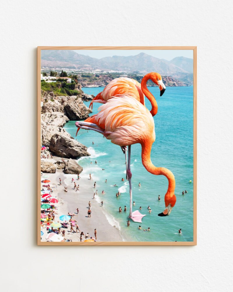 Shop Flamingos on the beach surrealism photography Art Print, Canvas Print & Fabric Print - exclusively available at 83oranges.com by artist Uma Gokhale India