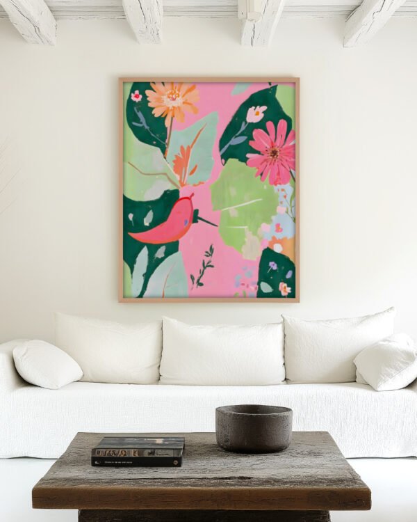 Shop floral & pepper chili Painting Botanical pastel Nature Art Print, Canvas Print & Fabric Print - exclusively available at 83oranges.com by artist Uma Gokhale India