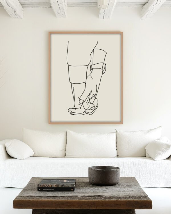 Shop forever holding hands minimal line art drawing sketch minimal Art Print, Canvas Print, Commercial digital license & Instant download printable - available at 83oranges.com by artist Uma Gokhale India