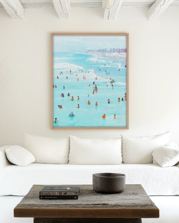 Shop Hot summer beach ocean sea Painting Art Print, Canvas Print, Commercial digital license & Instant download printable - available at 83oranges.com by artist Uma Gokhale India