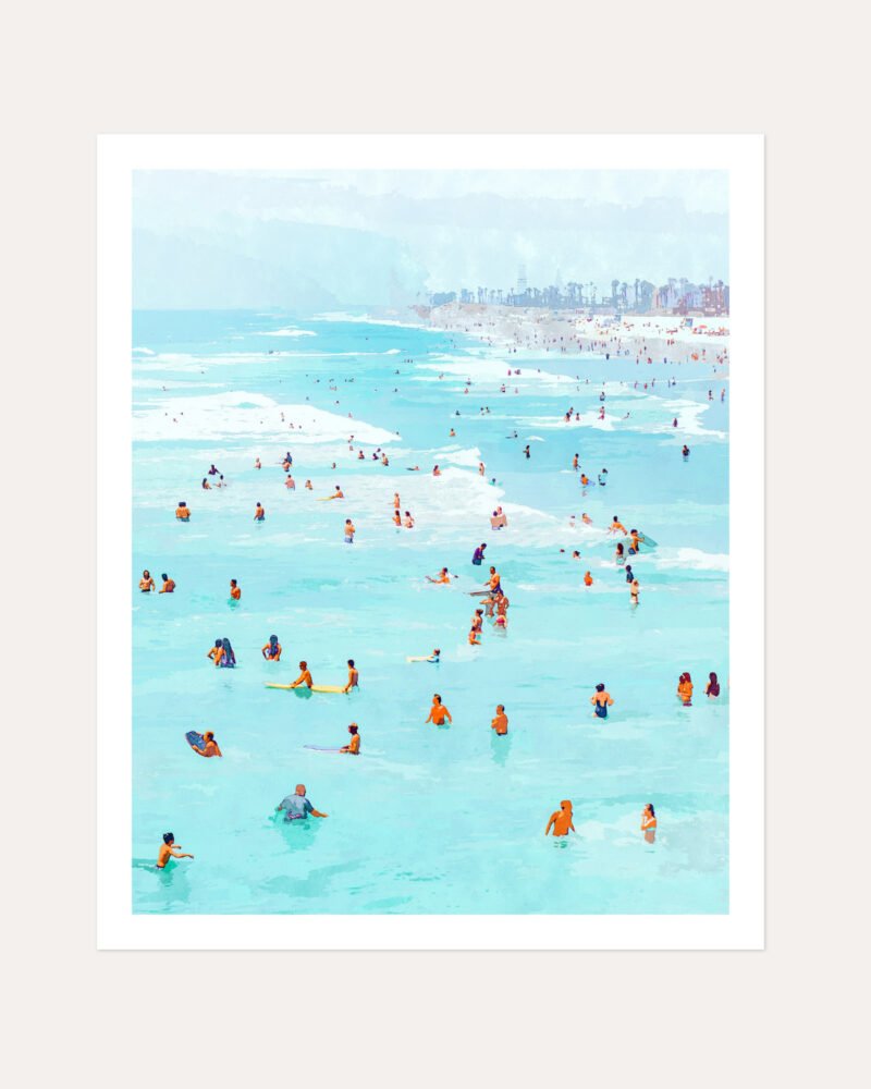 Shop Hot summer beach ocean sea Painting Art Print, Canvas Print, Commercial digital license & Instant download printable - available at 83oranges.com by artist Uma Gokhale India