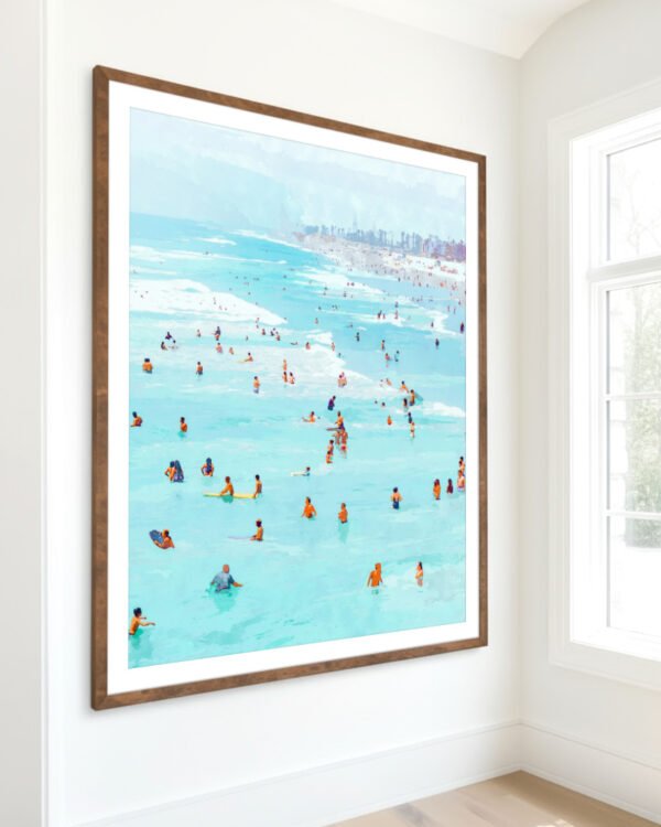 Shop Hot summer beach ocean sea Painting Art Print, Canvas Print, Commercial digital license & Instant download printable - available at 83oranges.com by artist Uma Gokhale India