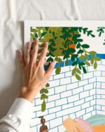 Shop Spa bath tub with pet cats small batch Art Print, Canvas Print, Commercial digital license & Instant download printable- exclusively available at 83oranges.com by artist Uma Gokhale India