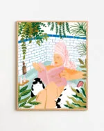 Shop Spa bath tub with pet cats small batch Art Print, Canvas Print & Fabric Print - exclusively available at 83oranges.com by artist Uma Gokhale India