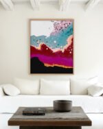 Shop Abstract Eclectic Purple Blue White Scandinavian Art Print, Canvas Print, Commercial digital license & Instant download printable - exclusively available at 83oranges.com by artist Uma Gokhale India