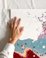 Shop Abstract Eclectic Purple Blue White Scandinavian Art Print, Canvas Print, Commercial digital license & Instant download printable - exclusively available at 83oranges.com by artist Uma Gokhale India