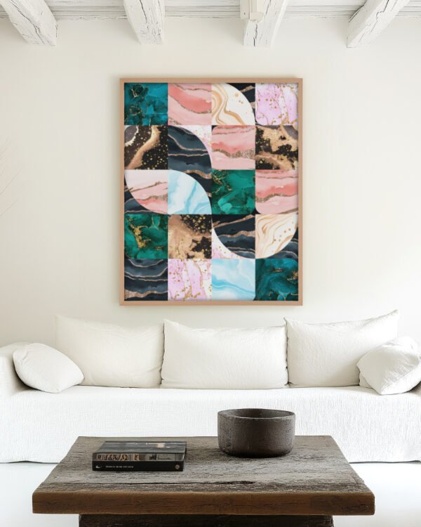 Shop Abstract lux marble geometric graphic Art Print, Canvas Print, Commercial digital license & Instant download printable - exclusively available at 83oranges.com by artist Uma Gokhale India