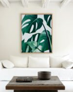 Shop Monstera Leaves Tropical Jungle Minimal Botanical Plants small batch graphic Art Print, Canvas Print, Commercial digital license & Instant download printable - exclusively available at 83oranges.com by artist Uma Gokhale India