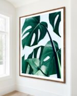 Shop Monstera Leaves Tropical Jungle Minimal Botanical Plants small batch graphic Art Print, Canvas Print, Commercial digital license & Instant download printable - exclusively available at 83oranges.com by artist Uma Gokhale India