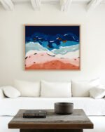 Shop Ocean heart abstract Painting Art Print, Canvas Print, Commercial digital license & Instant download printable - available at 83oranges.com by artist Uma Gokhale India