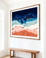 Shop Ocean heart abstract Painting Art Print, Canvas Print, Commercial digital license & Instant download printable - available at 83oranges.com by artist Uma Gokhale India