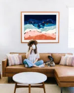 Shop Ocean heart abstract Painting Art Print, Canvas Print - available at 83oranges.com by artist Uma Gokhale India