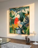 Shop bohemian woman Jungle watercolor Painting Art Print, Canvas Print, Commercial digital license & Instant downloads printable - available at 83oranges.com by artist Uma Gokhale India