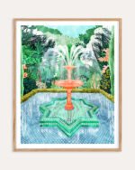 Shop The Fountain of Life Architectural Intricate Garden Painting Art Print, Canvas Print, Commercial digital License, Instant download printable - available at 83oranges.com by artist Uma Gokhale India