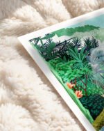 Shop The Fountain of Life Architectural Intricate Garden Painting Art Print, Canvas Print, Commercial digital License, Instant download printable - available at 83oranges.com by artist Uma Gokhale India