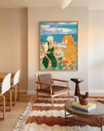 Shop Modern Boho Tropical Terrazzo Monstera Plants Botanical Art Print, Canvas Print, Commercial digital license & Instant download printable- exclusively available at 83oranges.com by artist Uma Gokhale India [review]