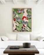 Shop Zebra Harem Botanical Nature Jungle Painting Art Print, Canvas Print, Commercial digital license & Instant download printable - available at 83oranges.com by artist Uma Gokhale India