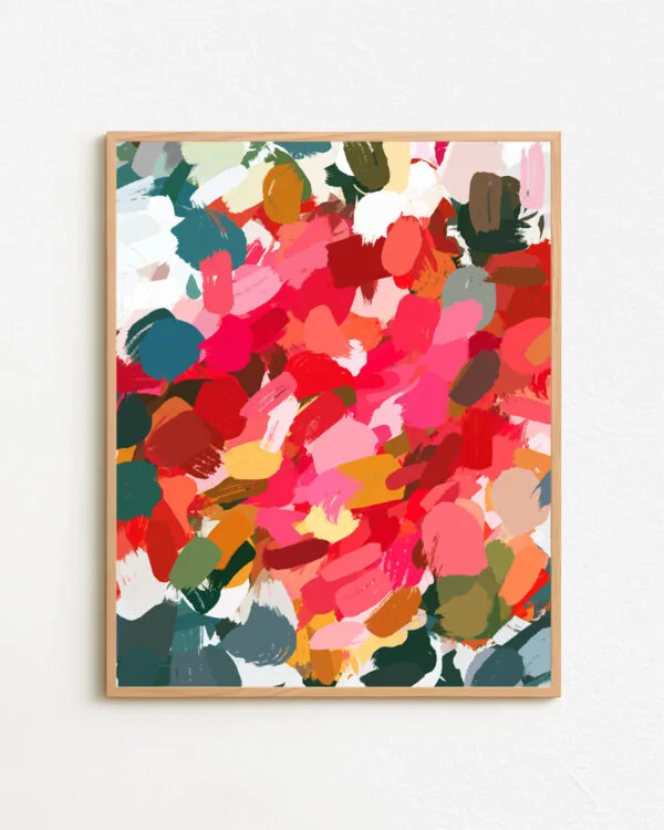 Shop Abstract Playful Warm Endearing Painting Art Print, Canvas Print - exclusively certified & available to order online at 83oranges.com by artist Uma Gokhale India