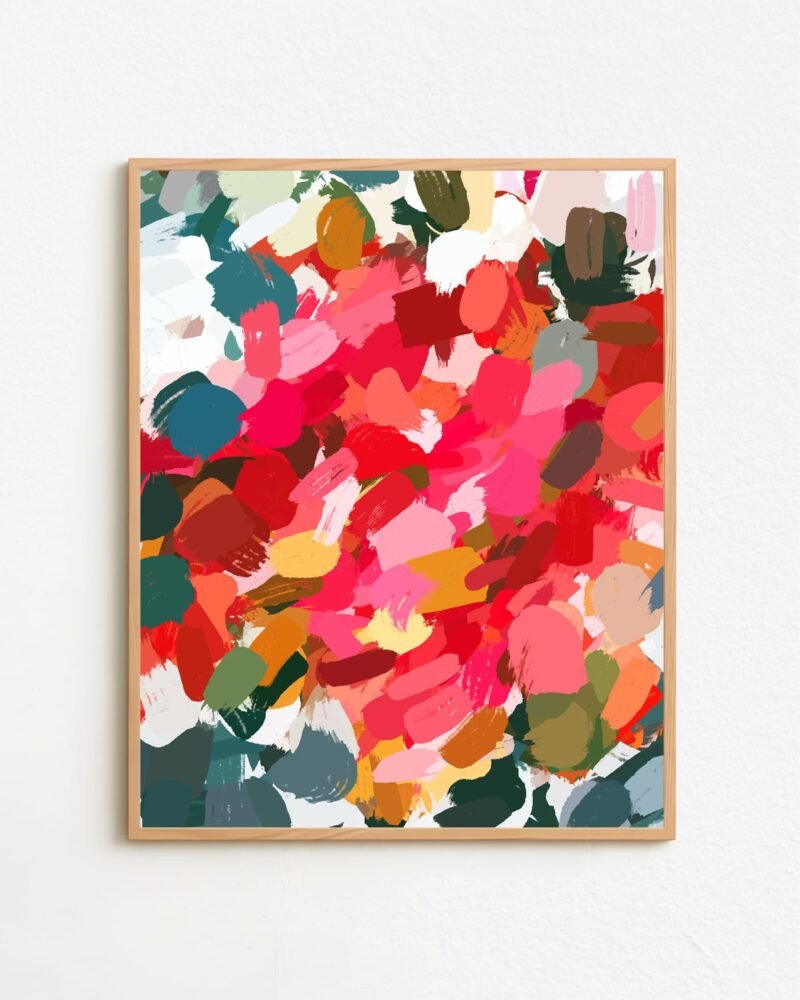 Shop Abstract Playful Warm Endearing Painting Art Print, Canvas Print - exclusively certified & available to order online at 83oranges.com by artist Uma Gokhale India
