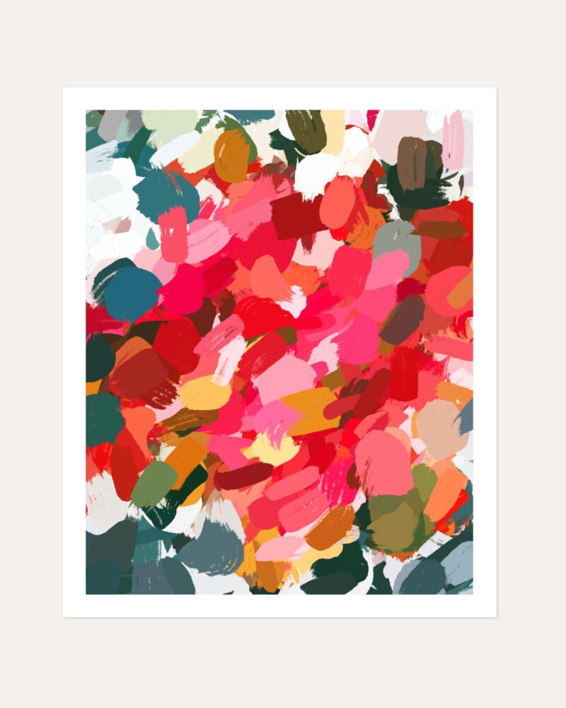 Shop Abstract Playful Warm Endearing Painting Art Print, Canvas Print, Commercial digital license & Instant download printable - exclusively certified & available to order online at 83oranges.com by artist Uma Gokhale India