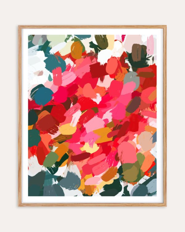 Shop Abstract Playful Warm Endearing Painting Art Print, Canvas Print, Commercial digital license & Instant download printable - exclusively certified & available to order online at 83oranges.com by artist Uma Gokhale India