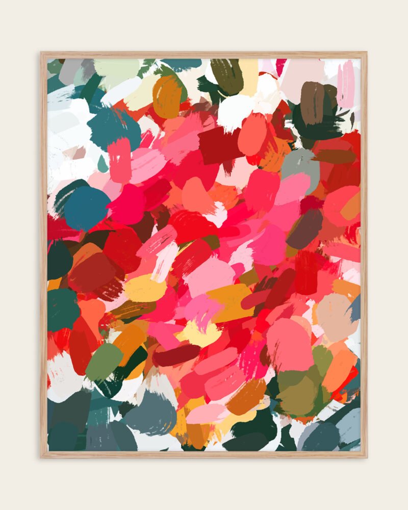 Shop Abstract Playful Warm Endearing Painting Art Print, Canvas Print, Commercial digital license & Instant download printable - exclusively certified & available to order online at 83oranges.com by artist Uma Gokhale India
