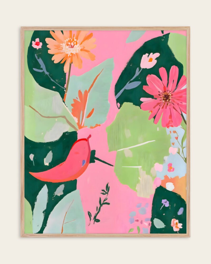 Shop floral & pepper chili Painting Botanical pastel Nature Art Print, Canvas Print, Commercial digital license & Instant download printable - exclusively available at 83oranges.com by artist Uma Gokhale India