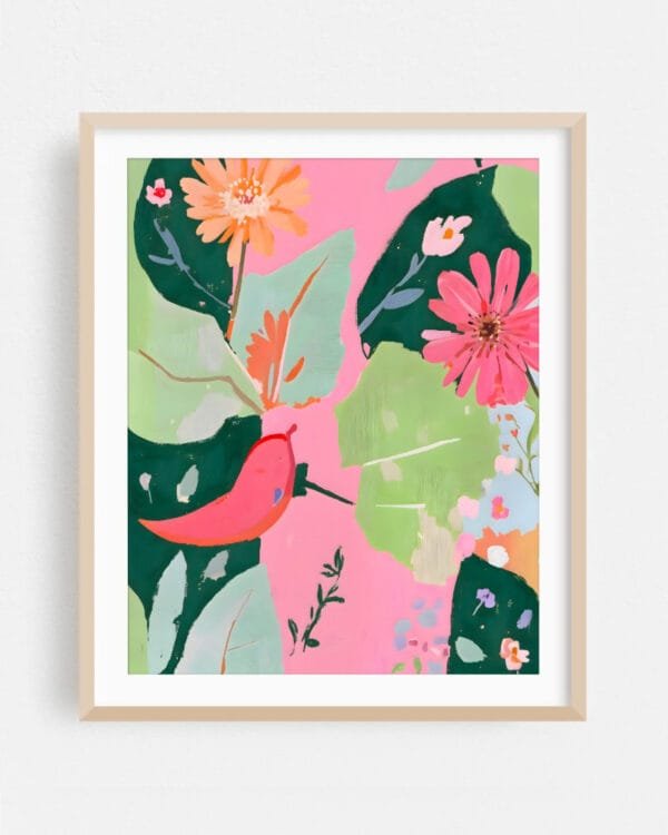 Shop floral & pepper chili Painting Botanical pastel Nature Art Print, Canvas Print & Fabric Print - exclusively available at 83oranges.com by artist Uma Gokhale India