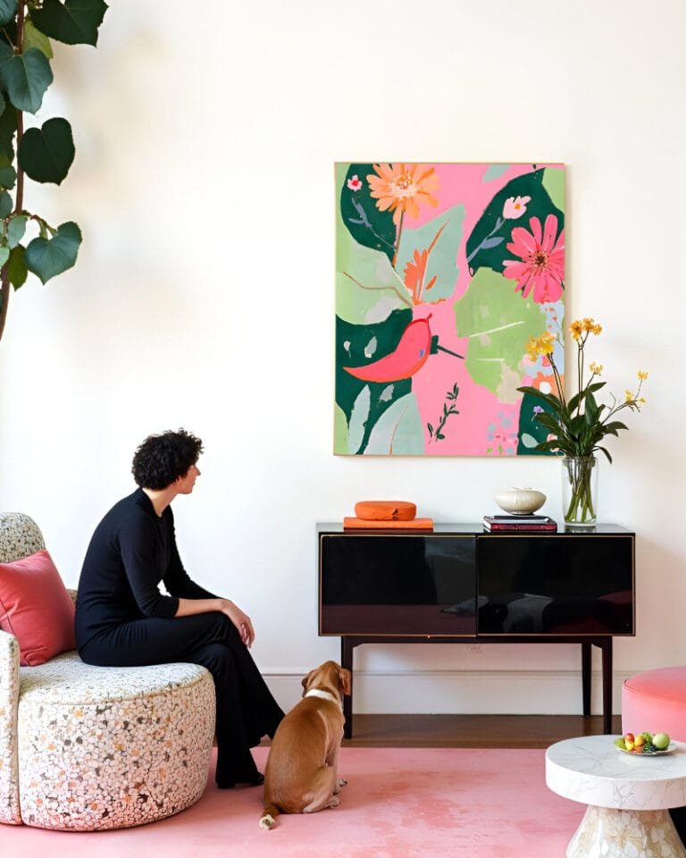 Shop floral & pepper chili Painting Botanical pastel Nature Art Print, Canvas Print & Fabric Print - exclusively available at 83oranges.com by artist Uma Gokhale India