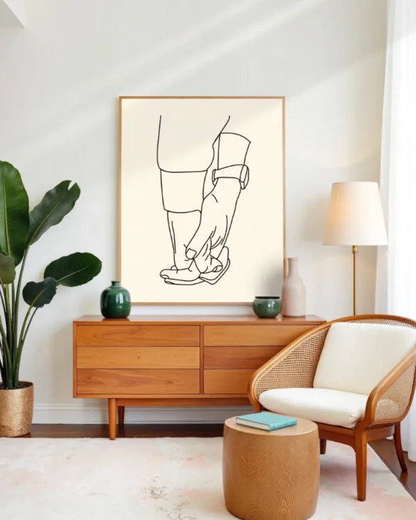 Shop forever holding hands minimal line art drawing sketch minimal Art Print, Canvas Print - available at 83oranges.com by artist Uma Gokhale India
