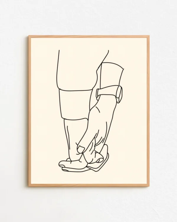 Shop forever holding hands minimal line art drawing sketch minimal Art Print, Canvas Print - available at 83oranges.com by artist Uma Gokhale India