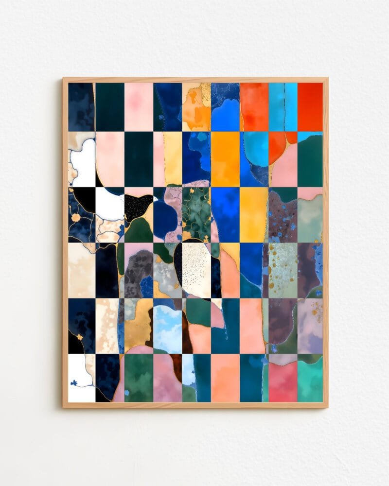 Shop Abstract luxe checkerboard marble Art Print, Canvas Print - exclusively certified & available to order online at 83oranges.com by artist Uma Gokhale India