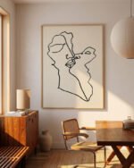 Shop love passion line art drawing sketch minimal Art Print, Canvas Print, Commercial digital license & Instant download printable - available at 83oranges.com by artist Uma Gokhale India