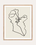 Shop love passion line art drawing sketch minimal Art Print, Canvas Print, Commercial digital license & Instant download printable - available at 83oranges.com by artist Uma Gokhale India