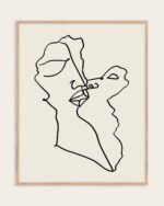 Shop love passion line art drawing sketch minimal Art Print, Canvas Print, Commercial digital license & Instant download printable - available at 83oranges.com by artist Uma Gokhale India