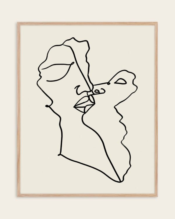 Shop love passion line art drawing sketch minimal Art Print, Canvas Print, Commercial digital license & Instant download printable - available at 83oranges.com by artist Uma Gokhale India