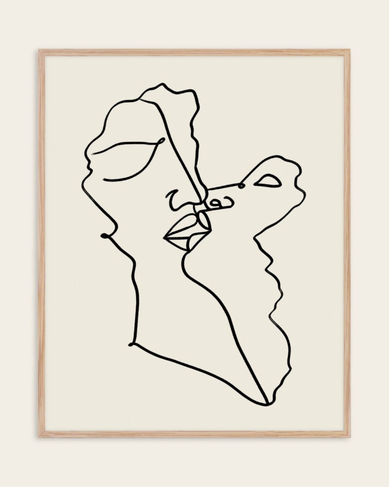 Shop love passion line art drawing sketch minimal Art Print, Canvas Print, Commercial digital license & Instant download printable - available at 83oranges.com by artist Uma Gokhale India